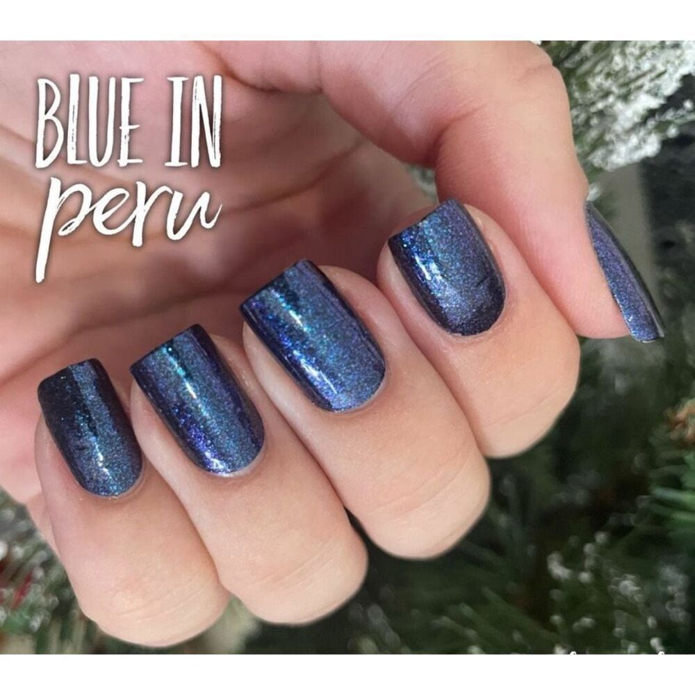 Blue in Peru Color Street Midnight Black Nail Strips / Blue in Peru